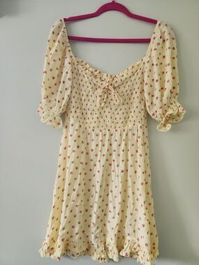 Faithful The Brand Floral Smocked Puff-Sleeve Dress